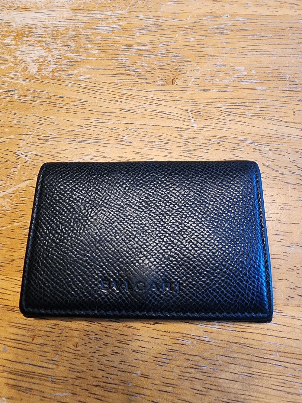 BVLGARI Grain Calf Leather Business Card Case/Holder